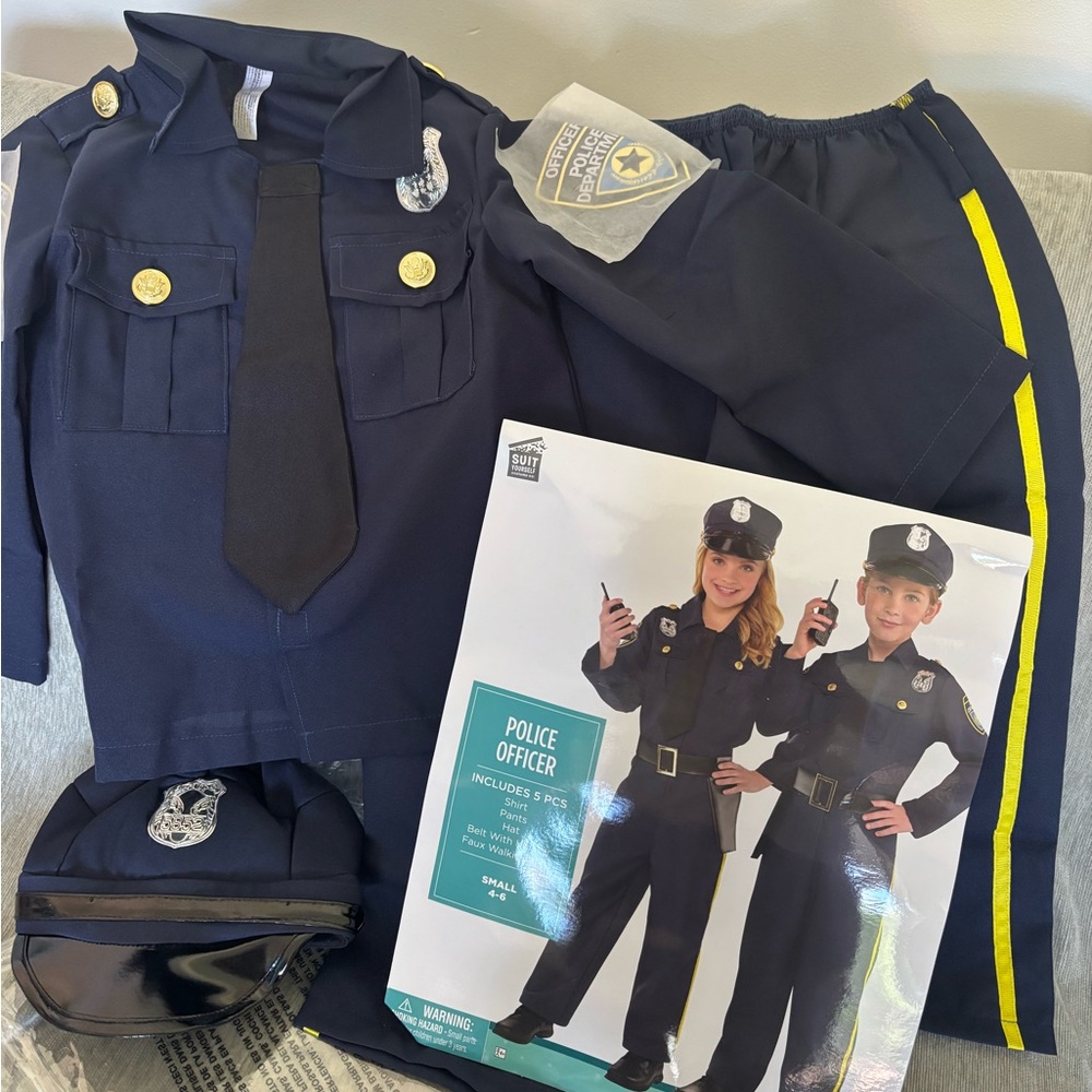 kids Unisex Costume Size 4-6 police costume kids cop toddler costume